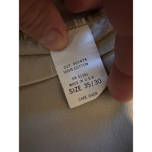 VTG Polo Ralph Lauren Gordon Pants Mens 35x30 Khaki Classic Chino USA Made Tan - Picture 5 of 7